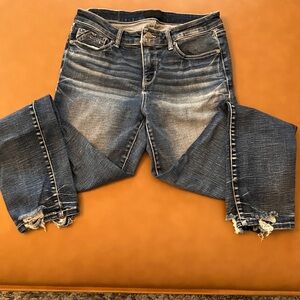 Buckle Blue Distressed Full Length Straight Leg Jeans